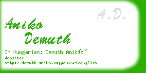 aniko demuth business card